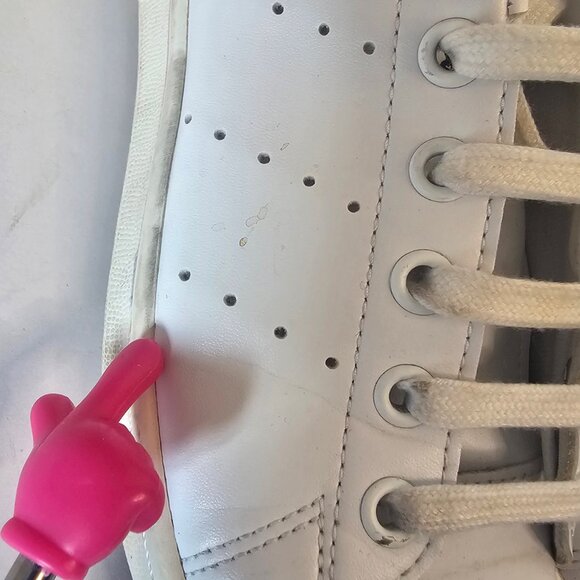 ADIDAS STAN SMITH WHITE/NAVY SZ 5 MENS, 6.5 WOMEN - Picture 7 of 12